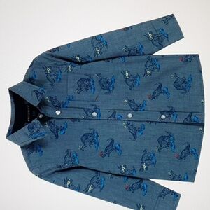 Andy & Evan Skateboarding Dino Chambray Shirt